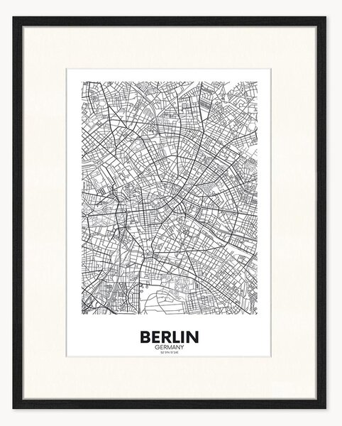 Zarámovaný plakát Map of Berlin