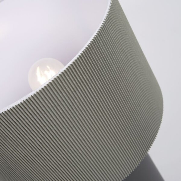 Šedá lněná stolní lampa Kave Home Domicina
