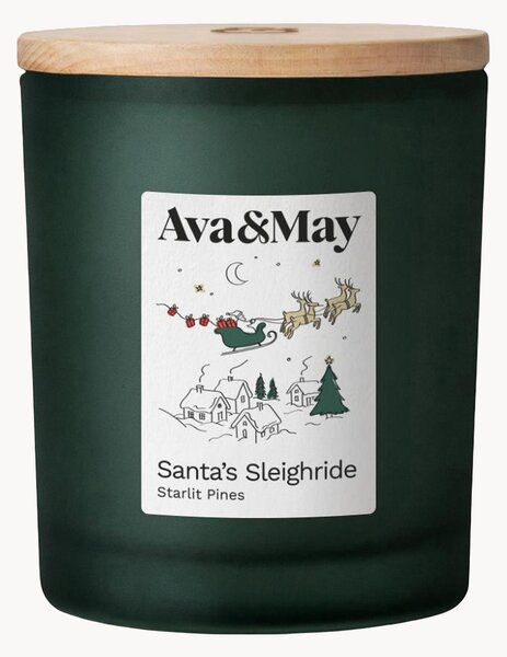 Vonná svíčka Santa's Sleighride (čajové lístky, tonka a santalové dřevo)