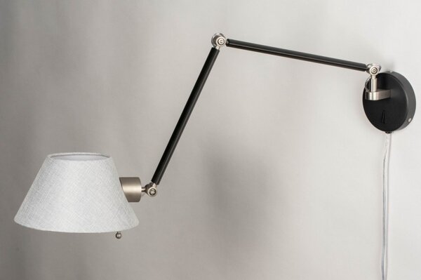 Nástěnné designové svítidlo s ramenem Snap Wall Charlenne Black and Grey (LMD)