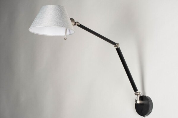 Nástěnné designové svítidlo s ramenem Snap Wall Charlenne Black and Grey (LMD)