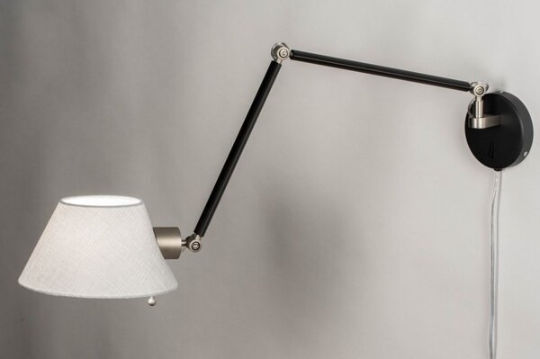 Nástěnné designové svítidlo s ramenem Snap Wall Charlenne Black and Grey (LMD)
