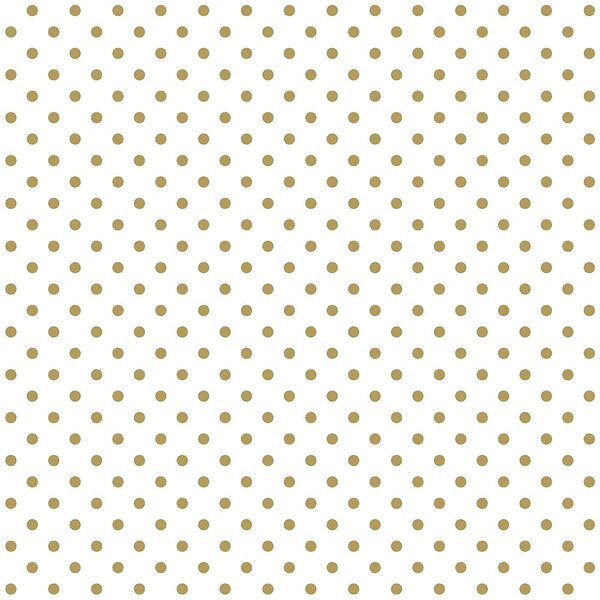 Bílá vliesová tapeta se zlatými puntíky 139113, Black & White, Esta