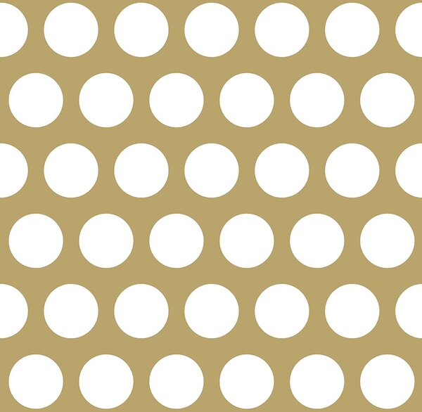 Zlatá vliesová tapeta s bílými puntíky 139116, Black & White, Esta