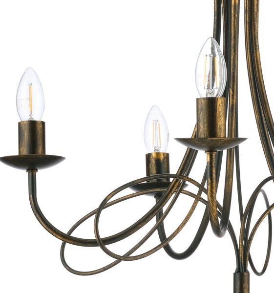 ONLI - Lustr na řetězu MILVIA 5xE14/6W/230V bronzová