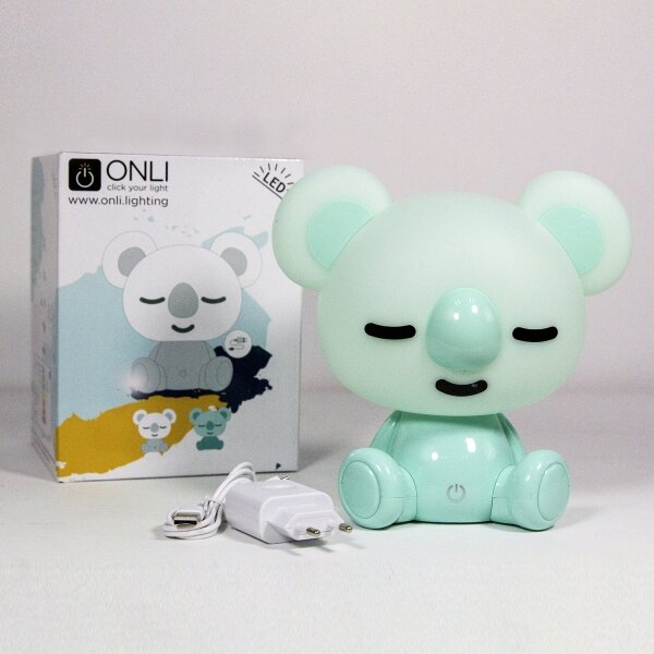 ONLI - LED Stm. dětská noční lampička PUPPIES LED/3W/230V 20 cm koala/zelená