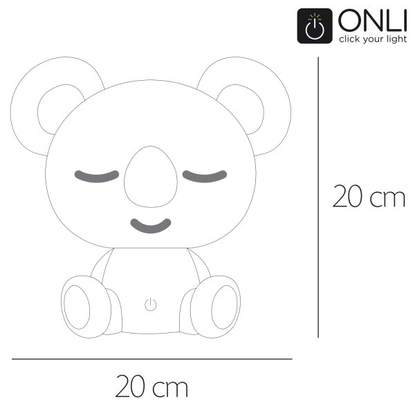 ONLI - LED Stm. dětská noční lampička PUPPIES LED/3W/230V 20 cm koala/zelená
