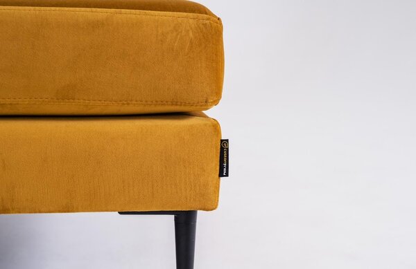 Nordic Design Žlutá sametová podnožka Vegas