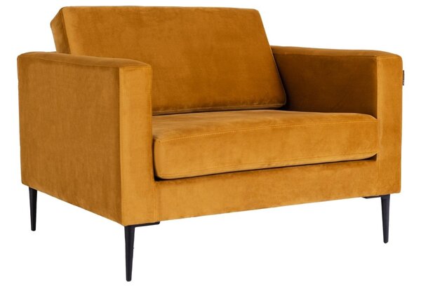 Nordic Design Žluté sametové křeslo Vegas