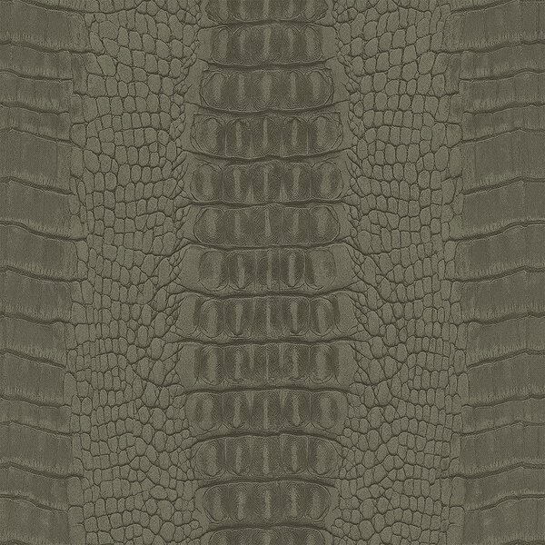 Khaki vliesová tapeta na zeď, imitace krokodýlí kůže 347774, Luxury Skins, Origin