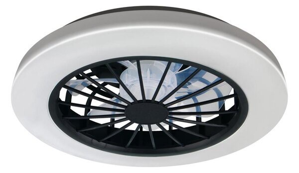 LED Stmívatelné stropní svítidlo s ventilátorem GHANA LED/24W/230V bílá/černá+DO