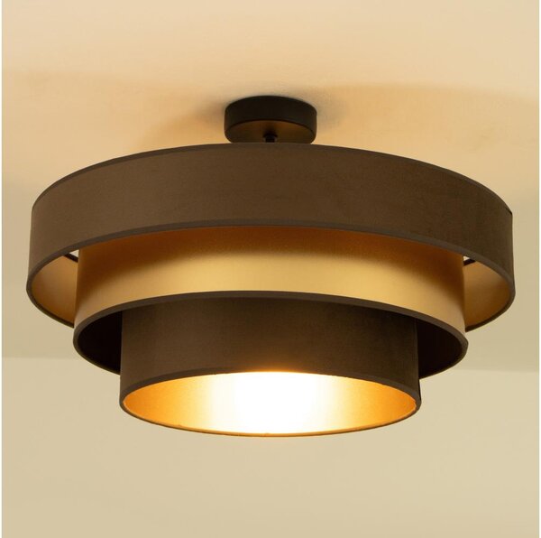 Přisazený lustr WENTA 1xE27/60W/230V pr. 50 cm hnědá/zlatá