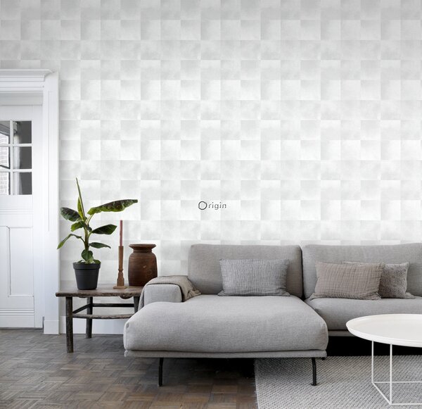 Vliesova tapeta, čtvercový vzor imitace šedobílé kožešiny 347485, Luxury Skins, Origin