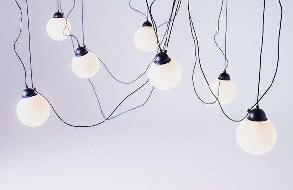 Nordic Design Opálově bílé skleněné závěsné světlo Dion Multi VII