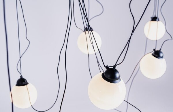 Nordic Design Opálově bílé skleněné závěsné světlo Dion Multi VII