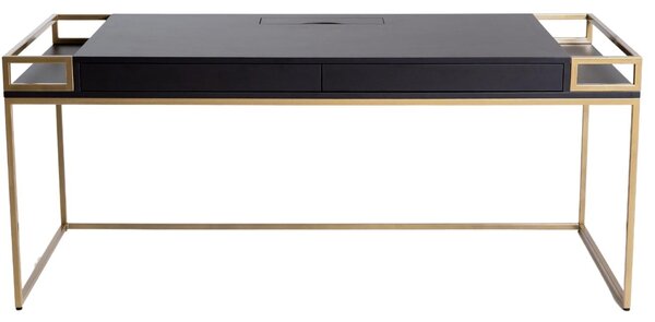 Nordic Design Černo zlatý lakovaný pracovní stůl Hugo 180 x 78 cm