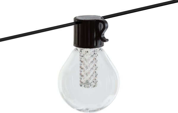 LED Stmívatelný solární řetěz 15xLED/1,5W/3,7/5V 2200 mAh 9 m IP65 černá + DO