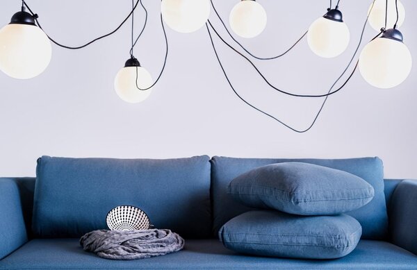 Nordic Design Opálově bílé skleněné závěsné světlo Dion Multi VII