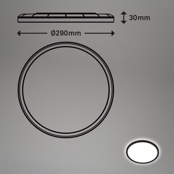 Briloner - LED Koupel stropní svít se sen MOVE LED/18W/230V IP44 pr. 29 cm černá