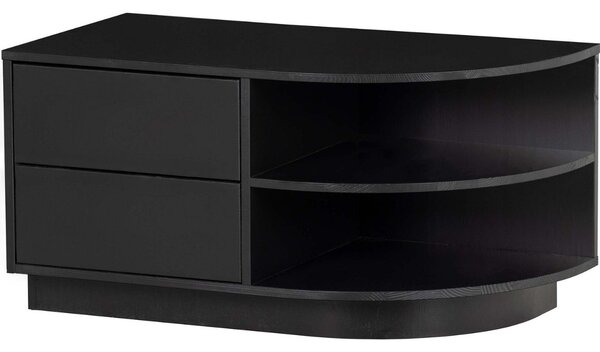 WOOOD Černý borovicový TV stolek Frederica 78 x 40 cm, pravý