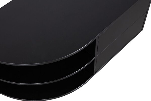 WOOOD Černý borovicový TV stolek Frederica 78 x 40 cm, levý
