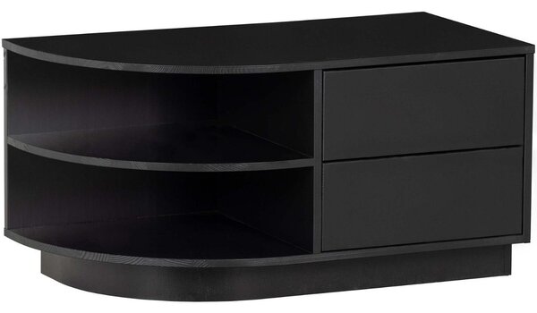 WOOOD Černý borovicový TV stolek Frederica 78 x 40 cm, levý