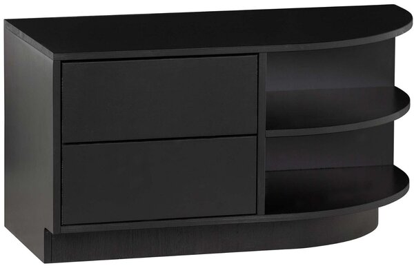 WOOOD Černý borovicový TV stolek Frederica 78 x 40 cm, pravý