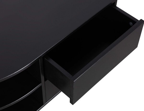 WOOOD Černý borovicový TV stolek Frederica 78 x 40 cm, levý