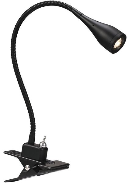 NORDLUX Stolní LED lampička s klipem MENTO, 2,52W, teplá bílá, černá 75582003