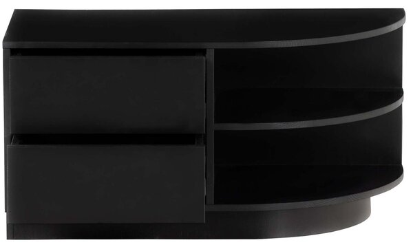 WOOOD Černý borovicový TV stolek Frederica 78 x 40 cm, pravý