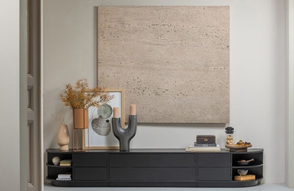 WOOOD Černý borovicový TV stolek Frederica 78 x 40 cm, pravý