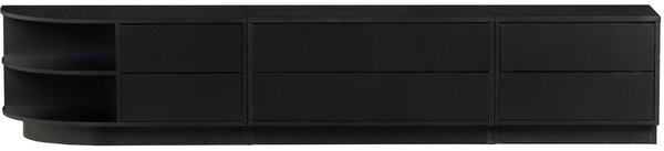 WOOOD Černý borovicový TV stolek Frederica 78 x 40 cm, levý