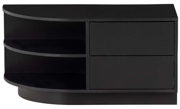 WOOOD Černý borovicový TV stolek Frederica 78 x 40 cm, levý