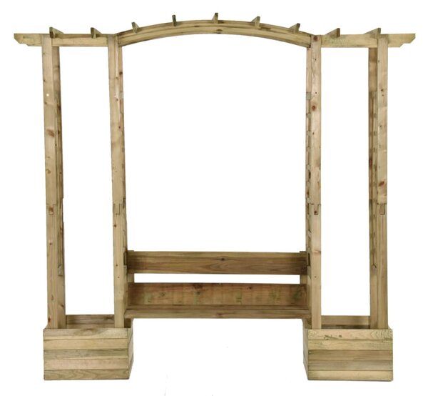 Zahradní pergola s lavicí a truhlíky impregnovaná borovice