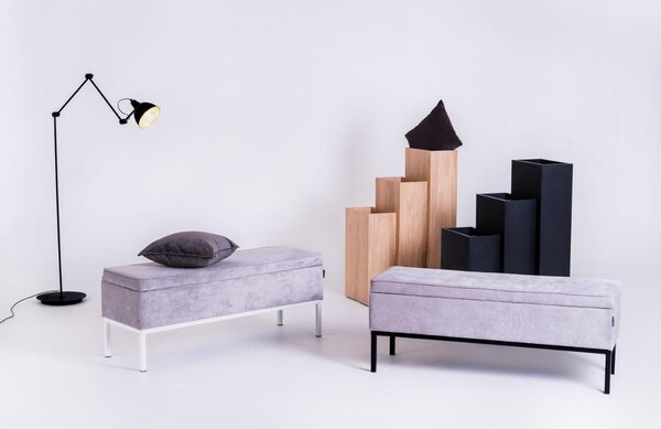 Nordic Design Šedá látková lavice Eduard 120 cm
