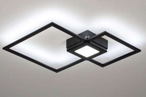 Stropní designové LED svítidlo Dualle Quadra Black (LMD)