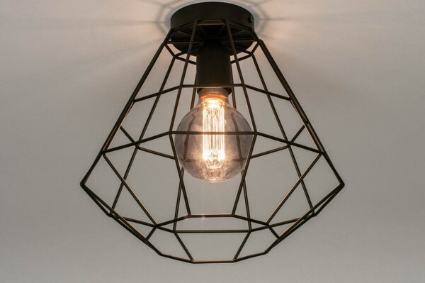 Stropní industriální svítidlo Signature Crystal Nero (LMD)
