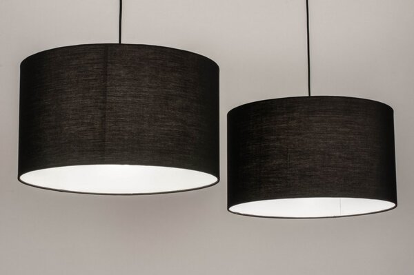 Závěsné designové černé svítidlo nad stůl Duo Nero Unima and Nero (LMD)