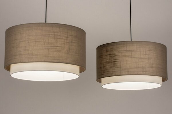 Závěsné designové svítidlo nad stůl Napolitana Taupe and Black (LMD)