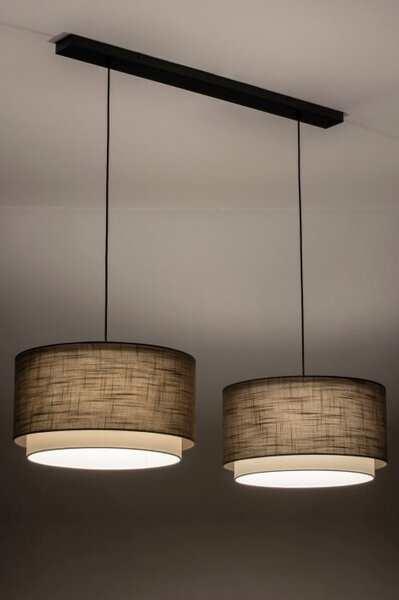 Závěsné designové svítidlo nad stůl Napolitana Taupe and Black (LMD)