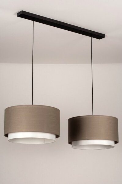 Závěsné designové svítidlo nad stůl Napolitana Taupe and Black (LMD)