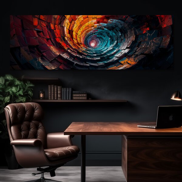 Obraz na plátně - Dlaždicová spirála FeelHappy.cz Velikost obrazu (šířka x výška): 60 x 20 cm