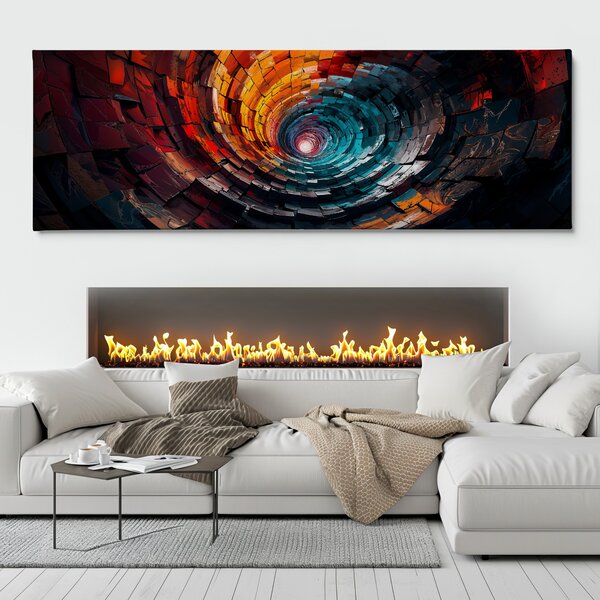 Obraz na plátně - Dlaždicová spirála FeelHappy.cz Velikost obrazu (šířka x výška): 60 x 20 cm