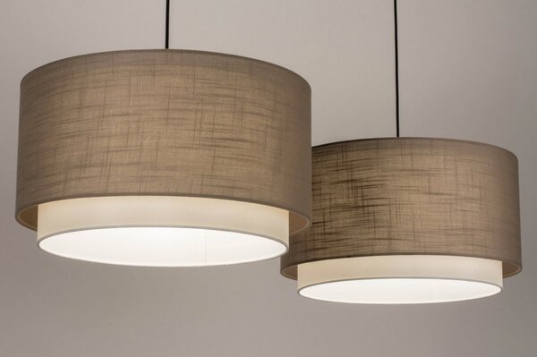 Závěsné designové svítidlo nad stůl Napolitana Taupe and Black (LMD)