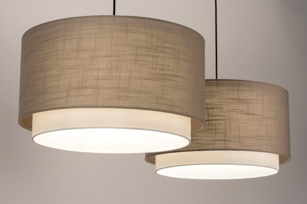 Závěsné designové svítidlo nad stůl Napolitana Taupe and Black (LMD)