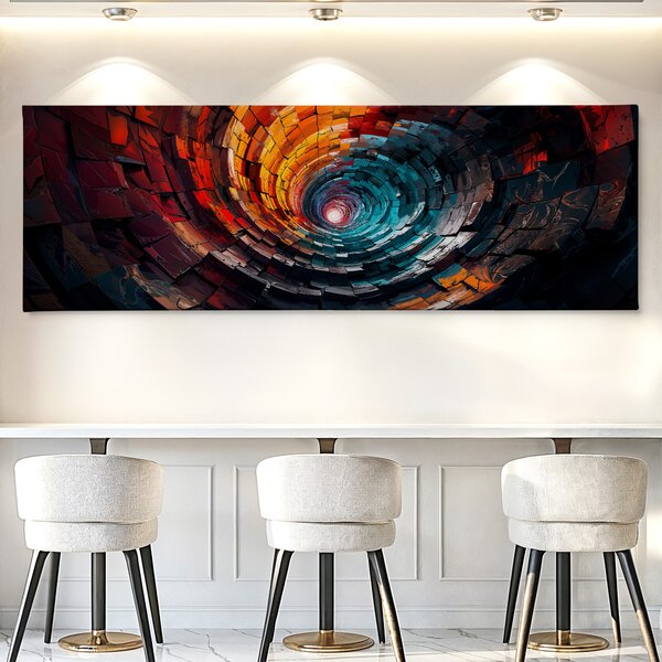 Obraz na plátně - Dlaždicová spirála FeelHappy.cz Velikost obrazu (šířka x výška): 60 x 20 cm