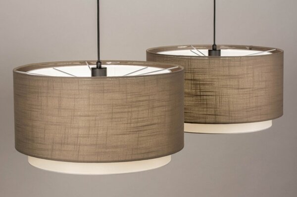 Závěsné designové svítidlo nad stůl Napolitana Taupe and Black (LMD)