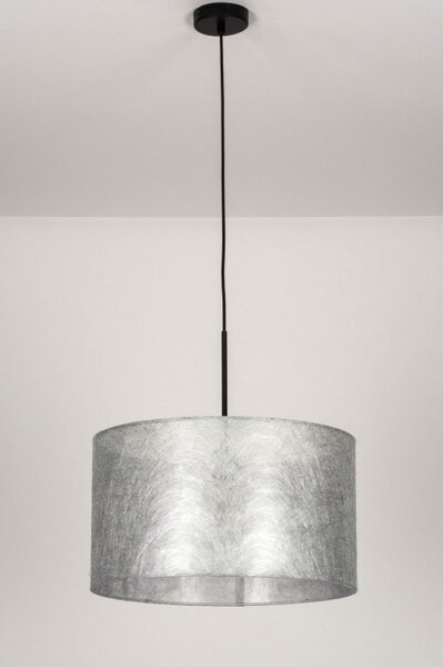 Závěsné designové svítido do obýváku Mombasa Silver Look and Black (LMD)