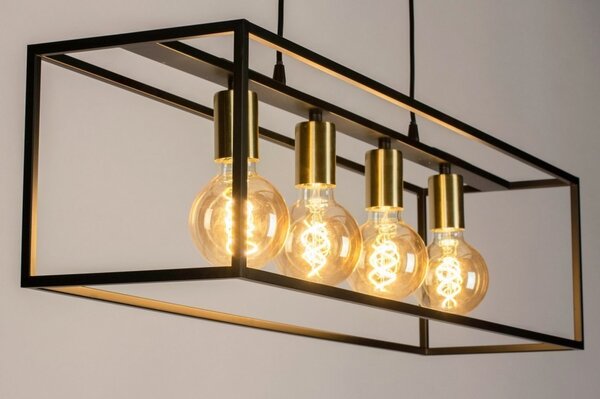 Závěsné designové industriální svítidlo nad stůl Boston Light Style Gold (LMD)