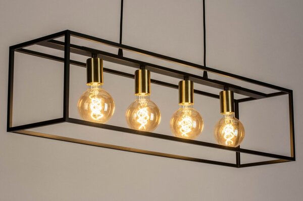 Závěsné designové industriální svítidlo nad stůl Boston Light Style Gold (LMD)
